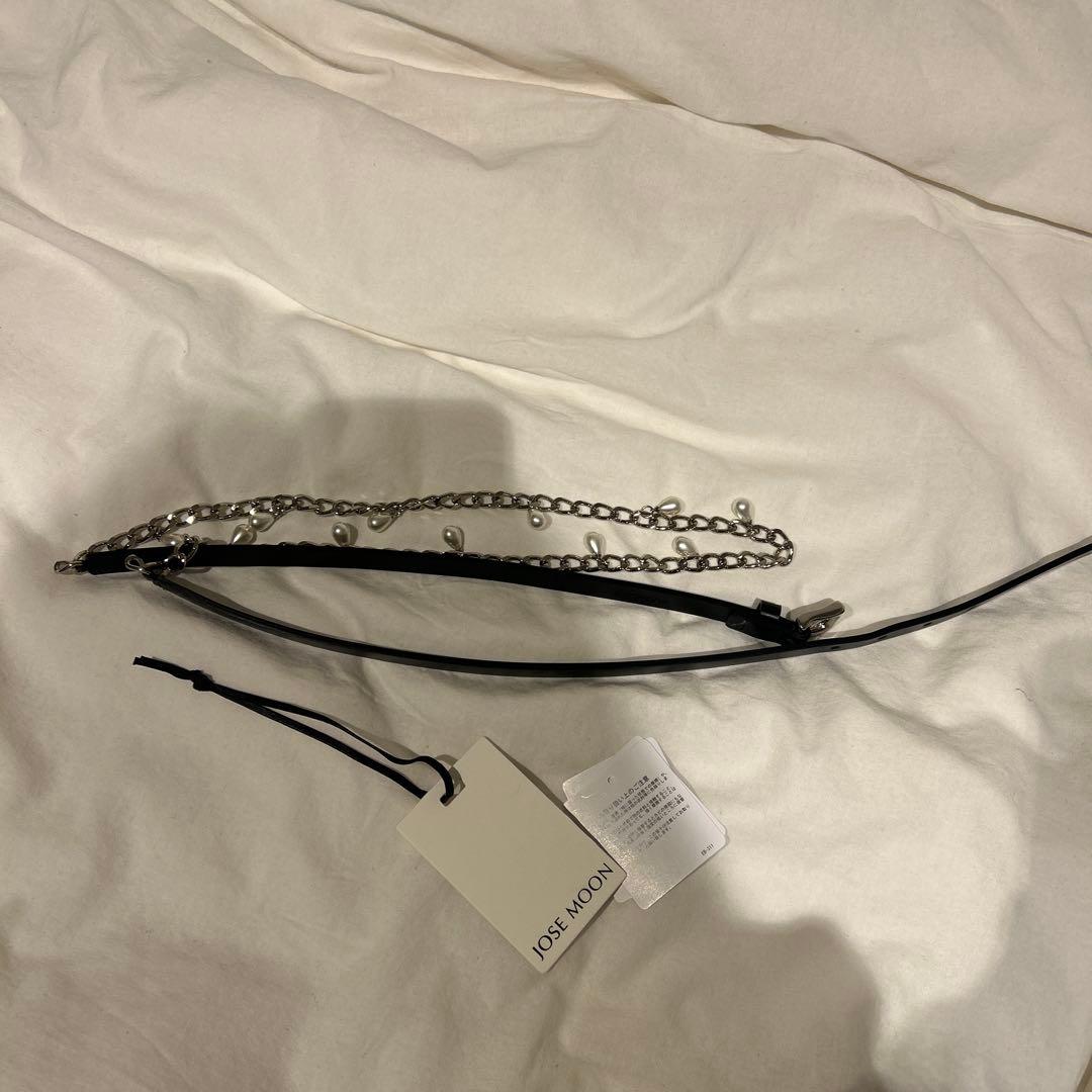 JOSE MOON ブラック チェーン付きベルト