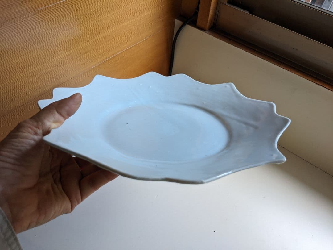 中尾万作 白磁輪花8寸皿　5枚