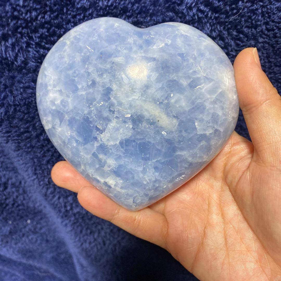 BIGサイズ　セレスタイト　ハート　高品質　つやつや