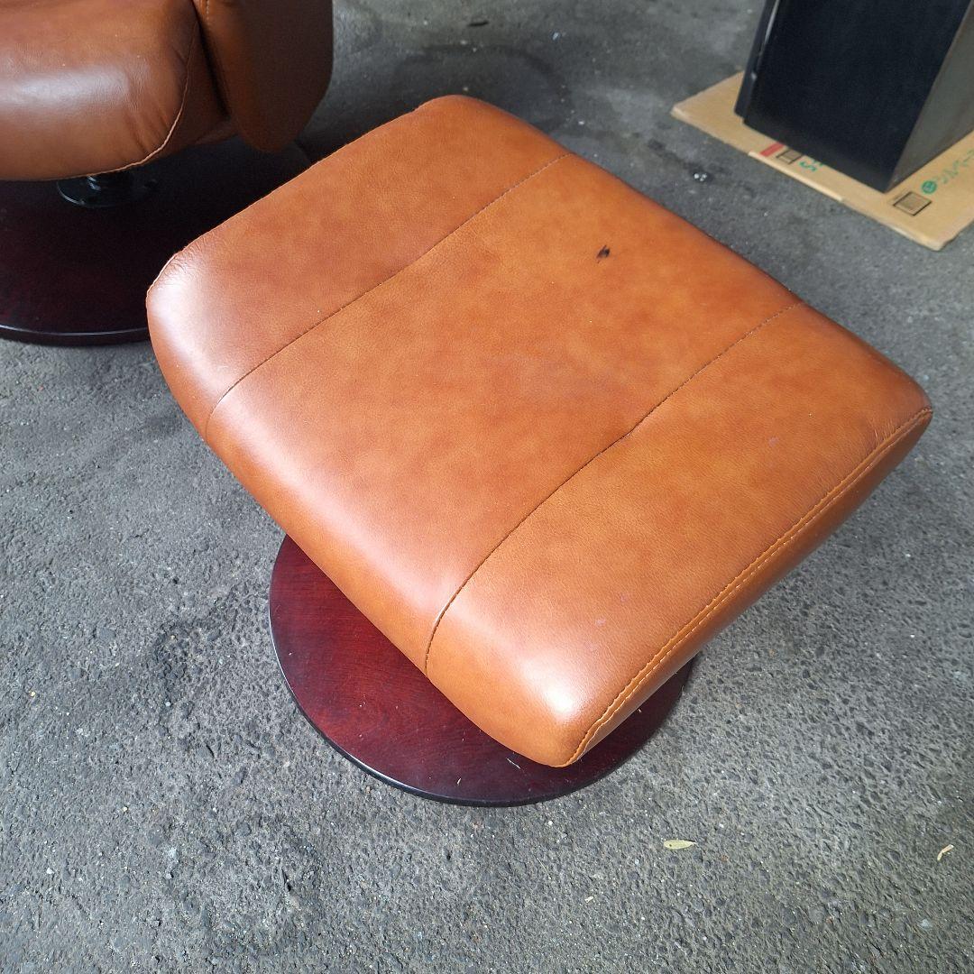 NITORI　ひとりがけソファー　リクライニング　オットマン　本革