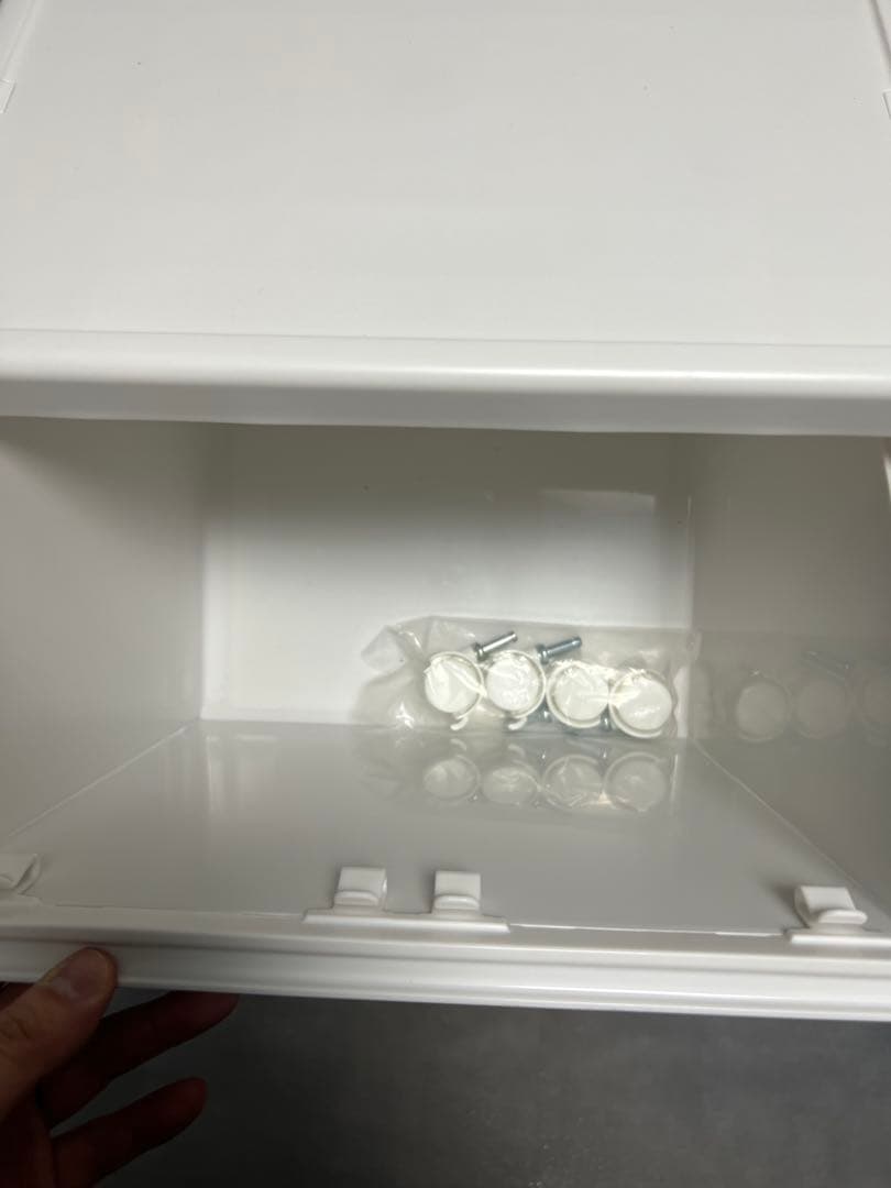 スリム収納ボックス 3段／縦型収納ケース ホワイト キッチン・洗面所・隙間収納に