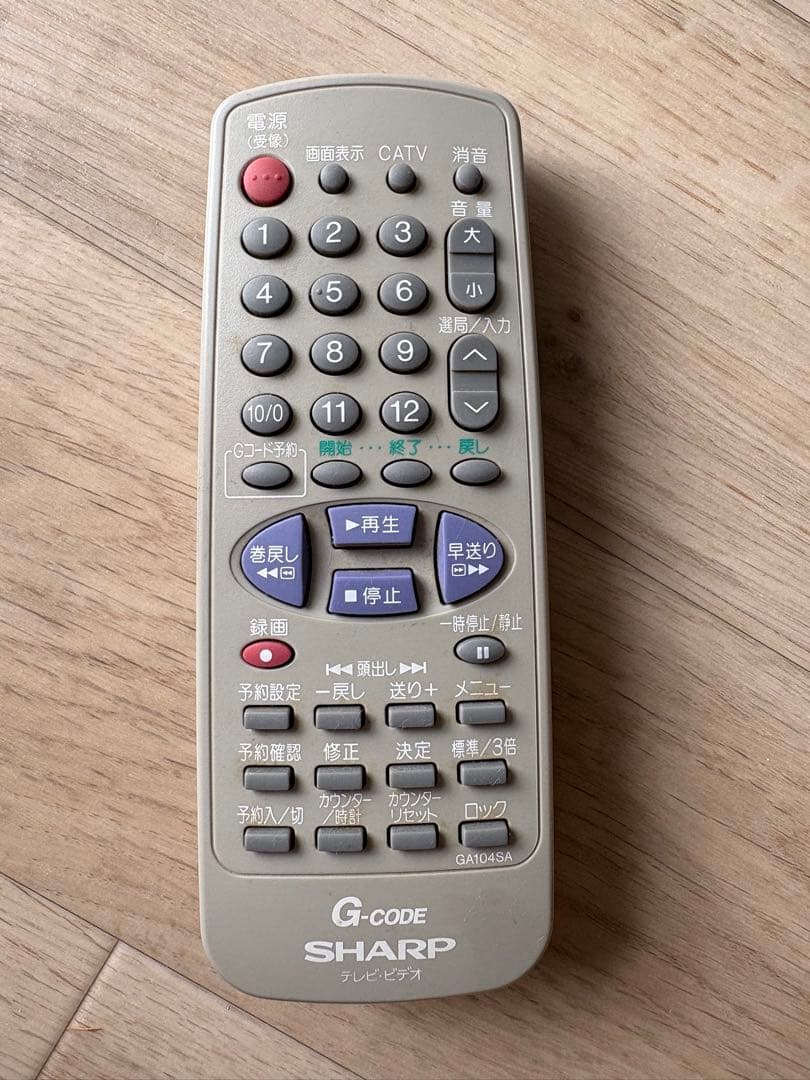 SHARPブラウン管テレビデオ　VT-14GH10 14インチ・リモコン　動作品