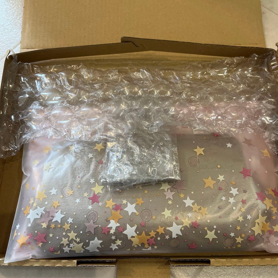 美品　perche　ペルケ水玉柄がま口　長財布　　ベージュ