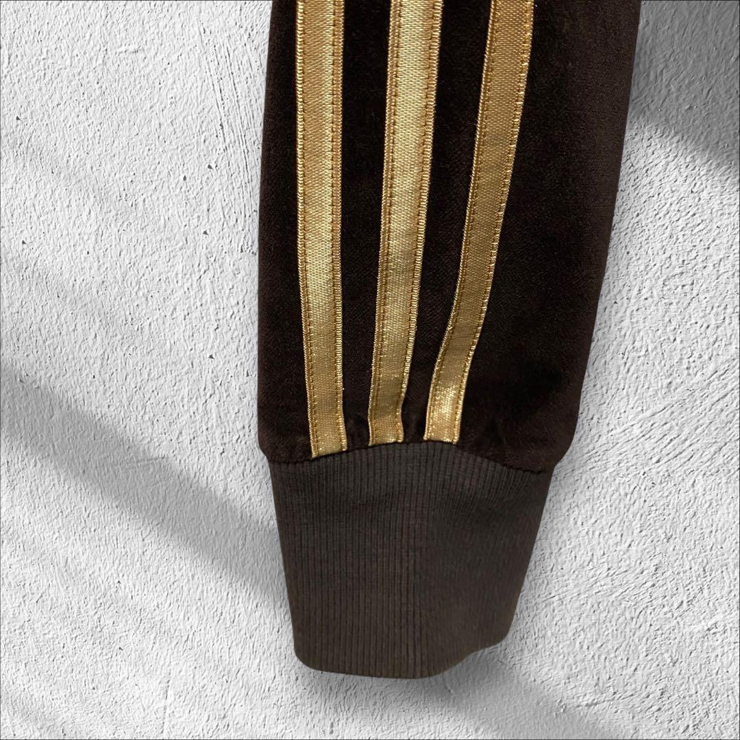 adidas トラックジャケット ブラウン ゴールド XS アディダス 茶