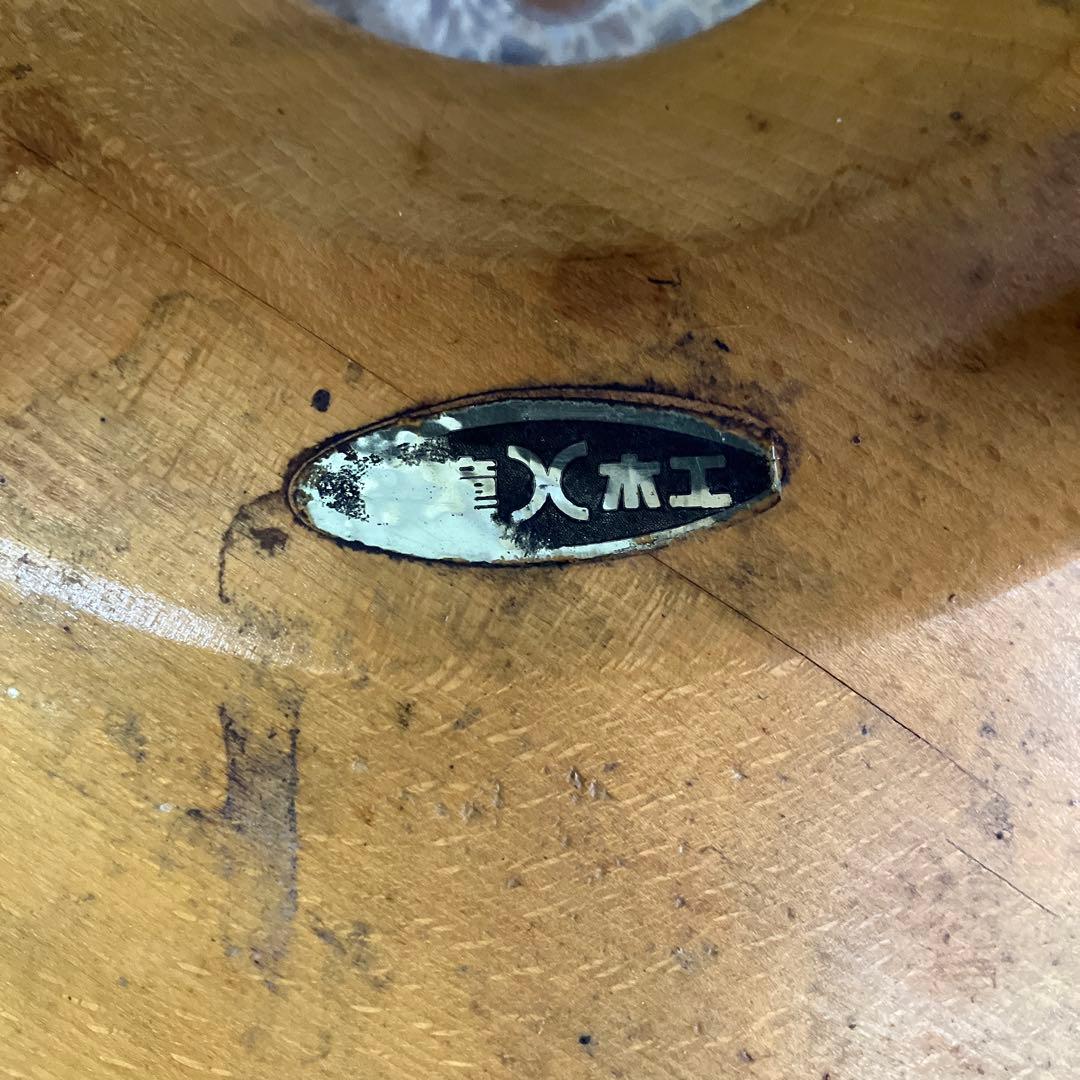 A2 昭和レトロ 天童木工 リングスツール 丸スツール 4本脚 木製椅子 古家具