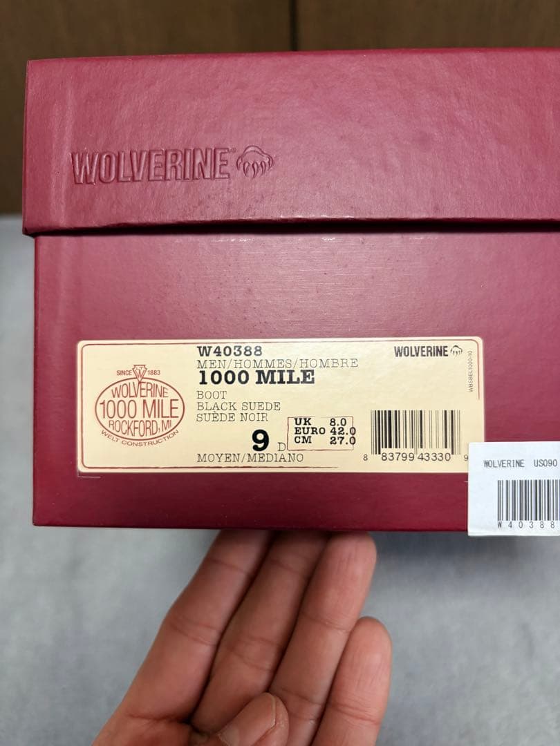 ウルヴァリン1000マイルブーツ　27cm
