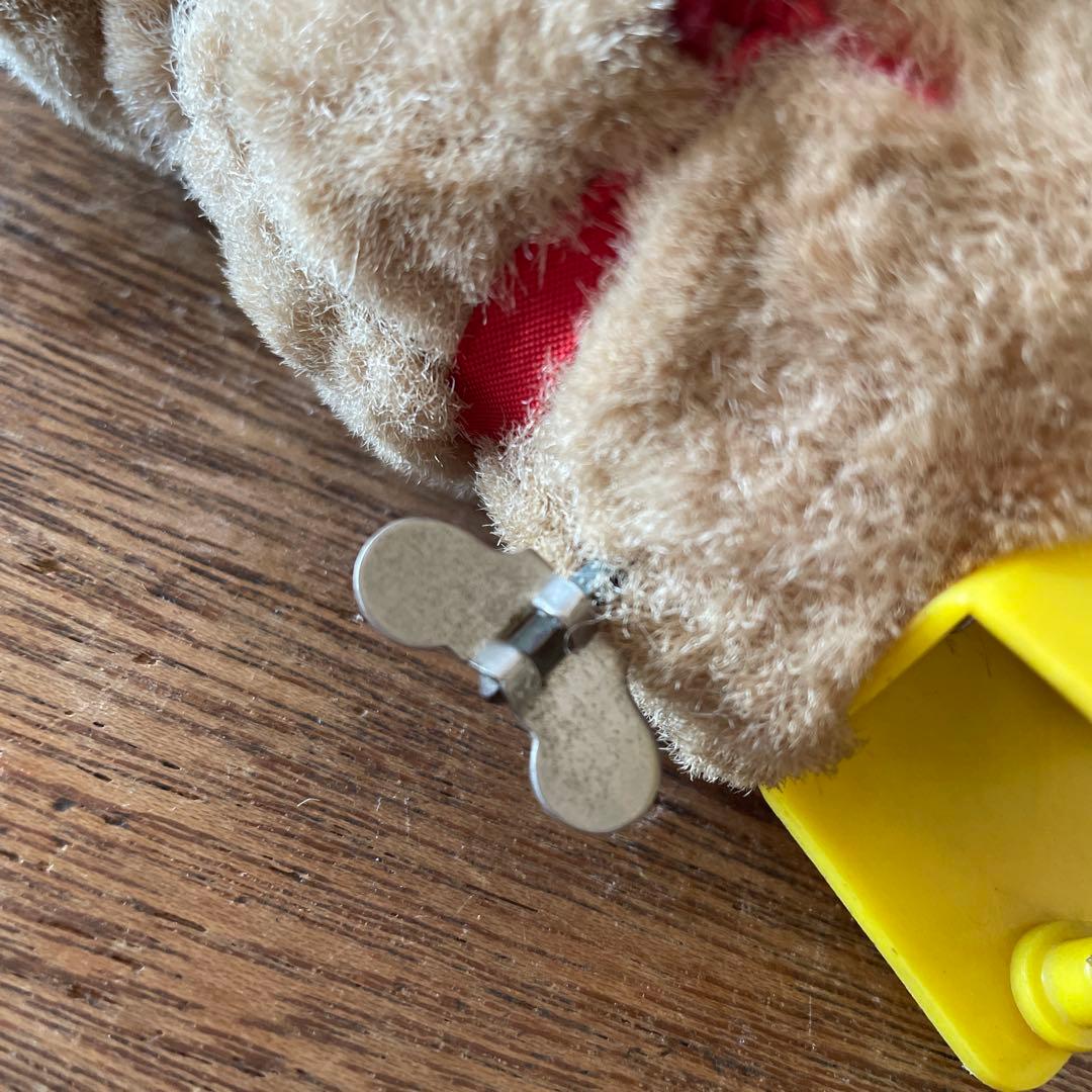 max carl ヴィンテージ　ゼンマイ式　編み物をするテディベア　蚤の市