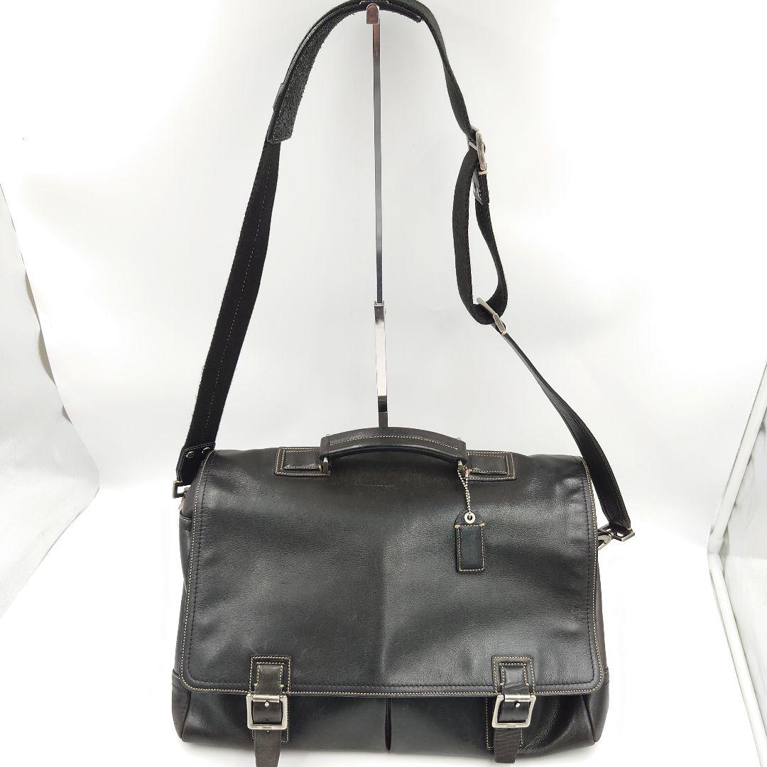 COACH オールドコーチ ビジネスバッグ 2way レザー 黒 トンプソン