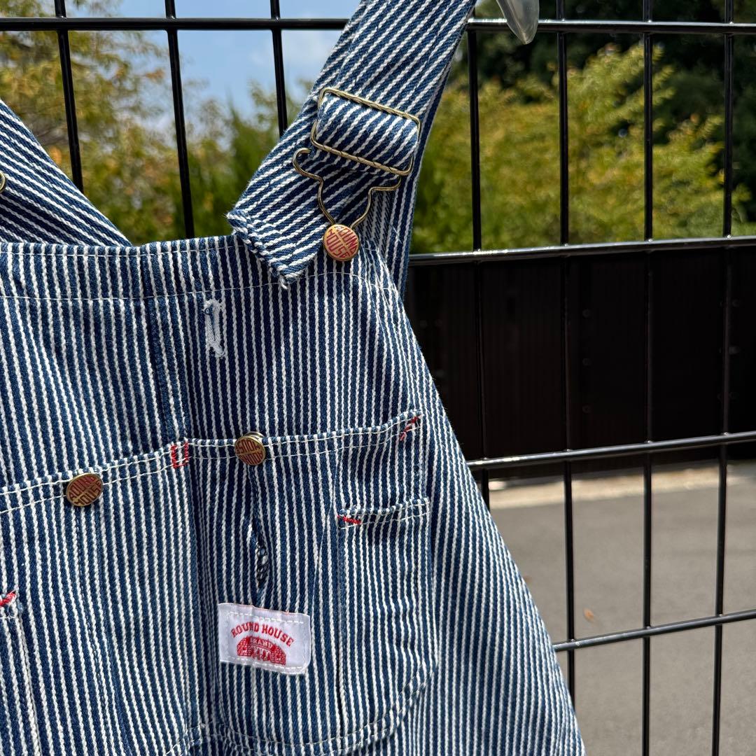 USA製 ROUND HOUSE オーバーオール ヒッコリーストライプ