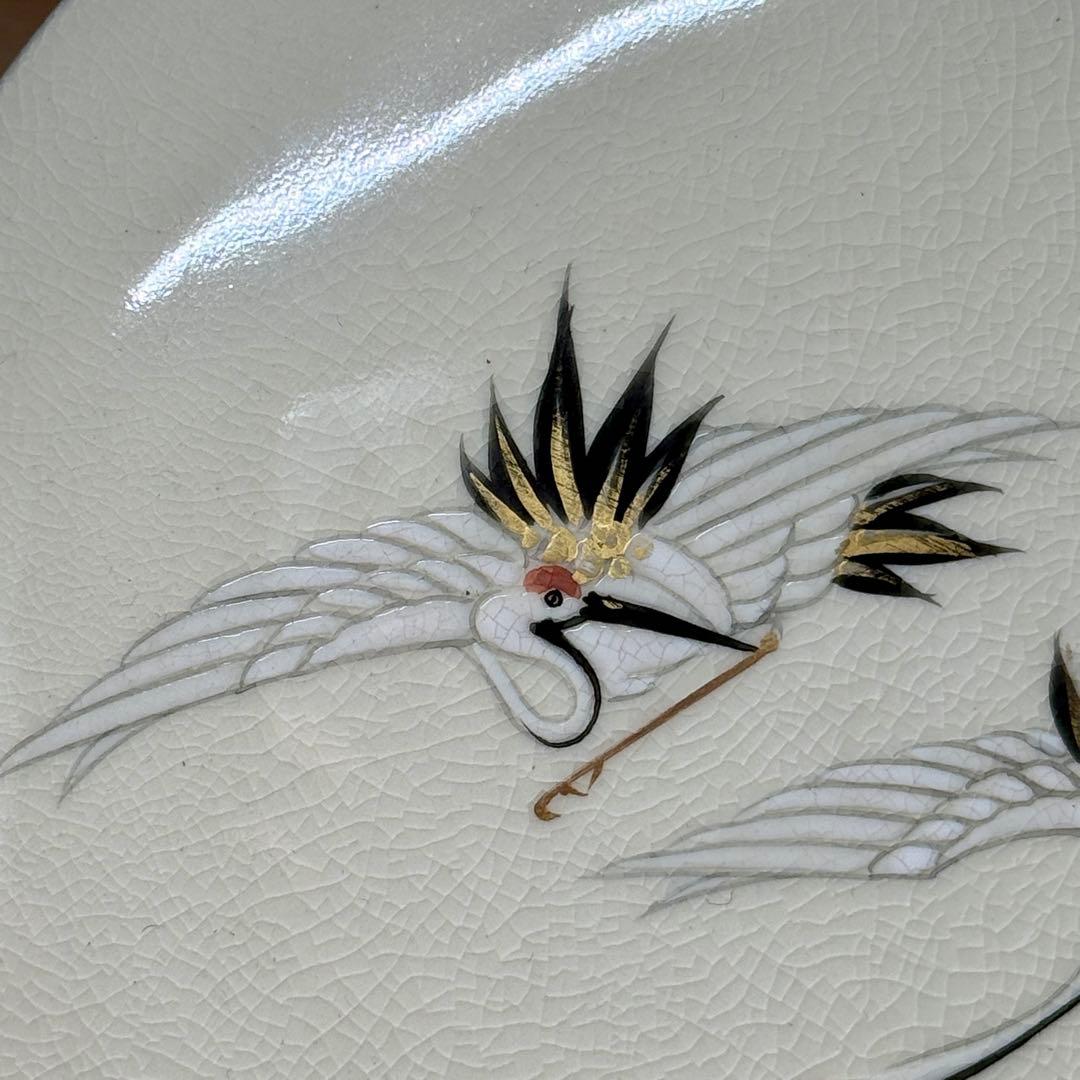 即中斎好 仁清写 平安 桃山窯 手塚大示 岳陵 松鶴絵 曲形 水指 茶道具 水差