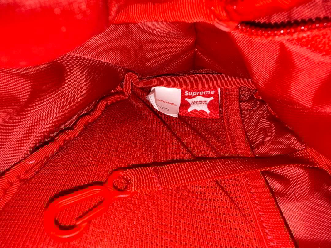 バッグ Supreme Leather Waist Bag Red
