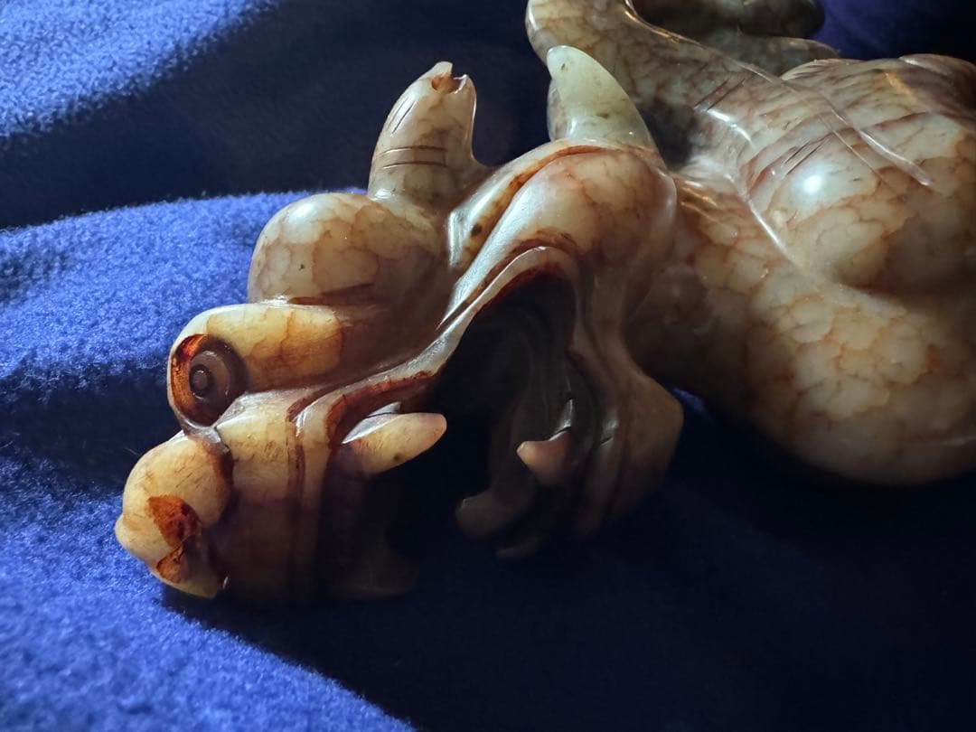 赤龍神　黄龍神　黒龍神　貔貅　風水　縁起物　総大理石　精悍　龍　彫刻　古美術