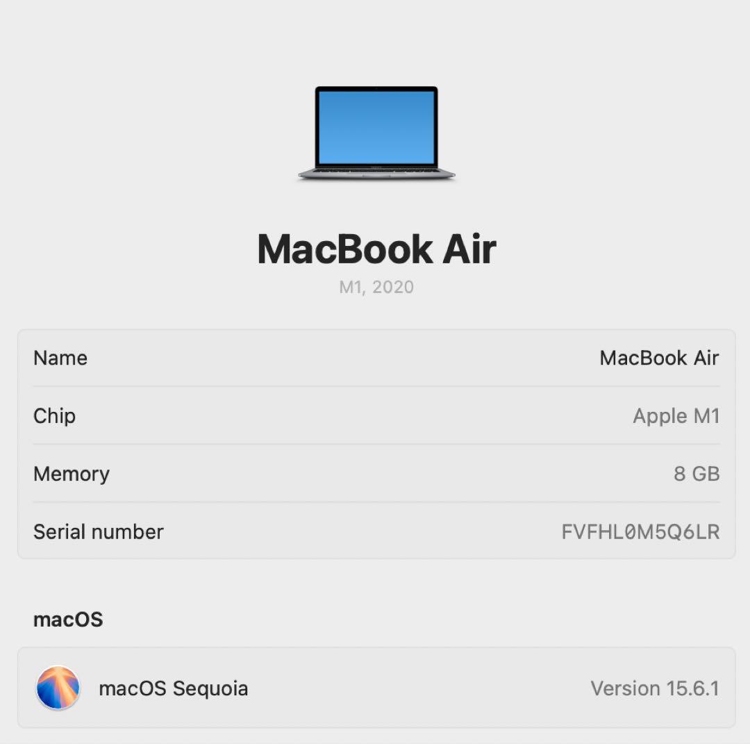 MacBook Air 13インチ M1 スペースグレー 256GB