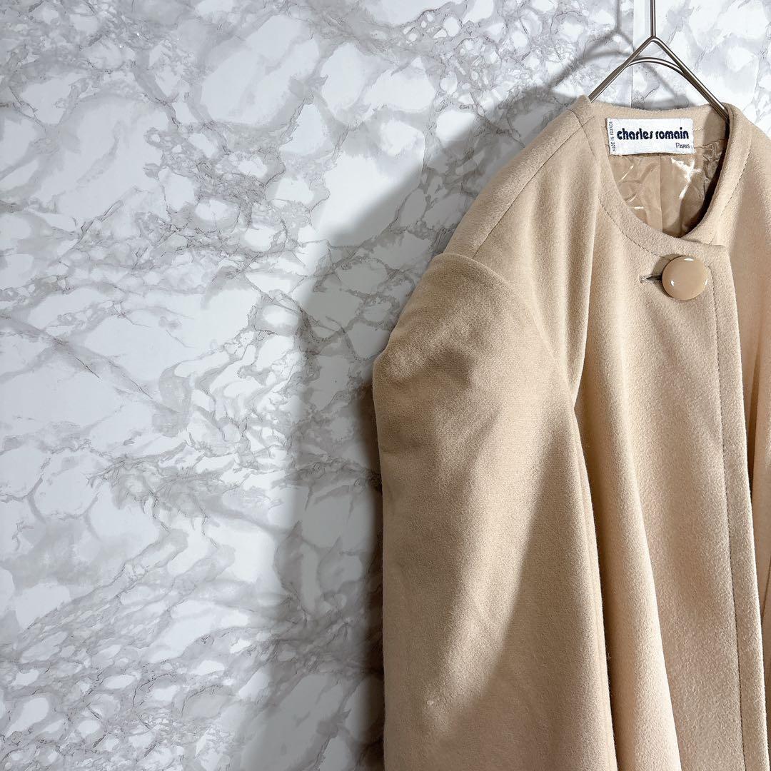 【シャルルロマン】ポンチョ風コート（ベージュ） ロングロード　フランス製