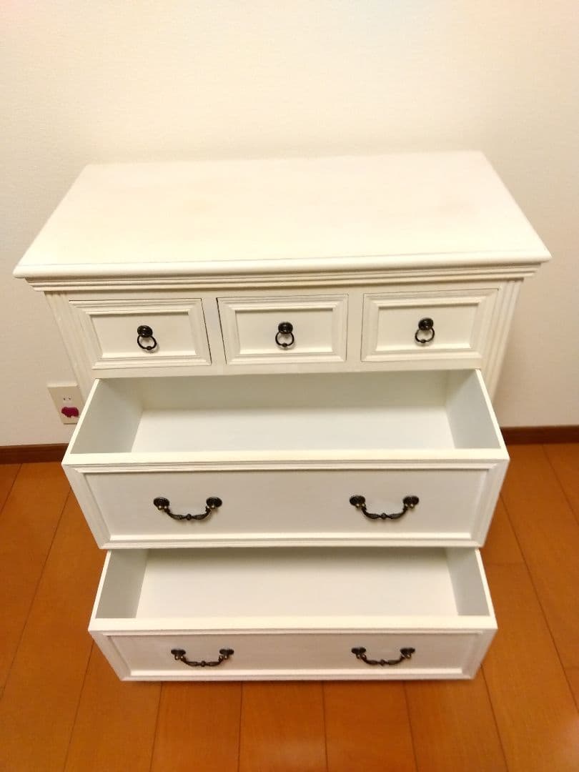★フレンチ風★木製チェスト★ドロワー★収納★白色★