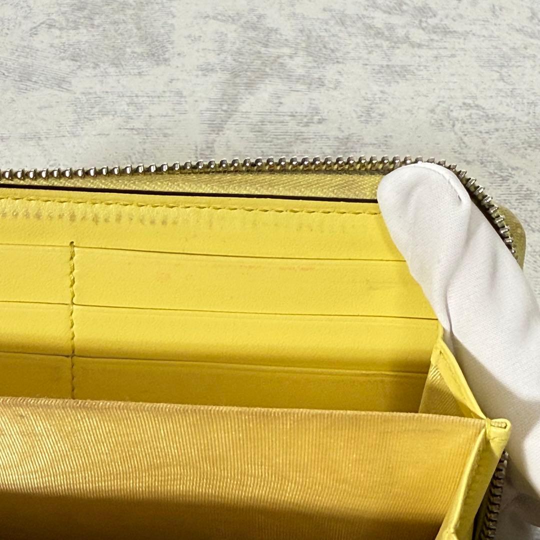 GUCCI GGマーモント キルティング ラウンドジップ 長財布 イエロー 8