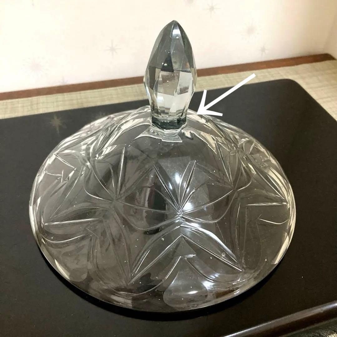 オランダ切子 ボンボン入れ 蓋物 ギヤマン アンティーク 菓子器