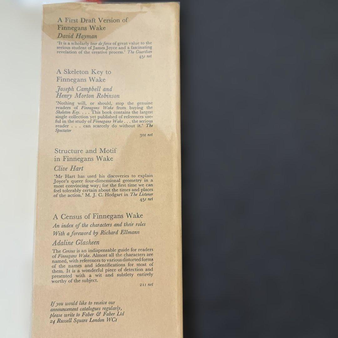 FINNEGANS WAKE BY JAMES JOYCE　1968