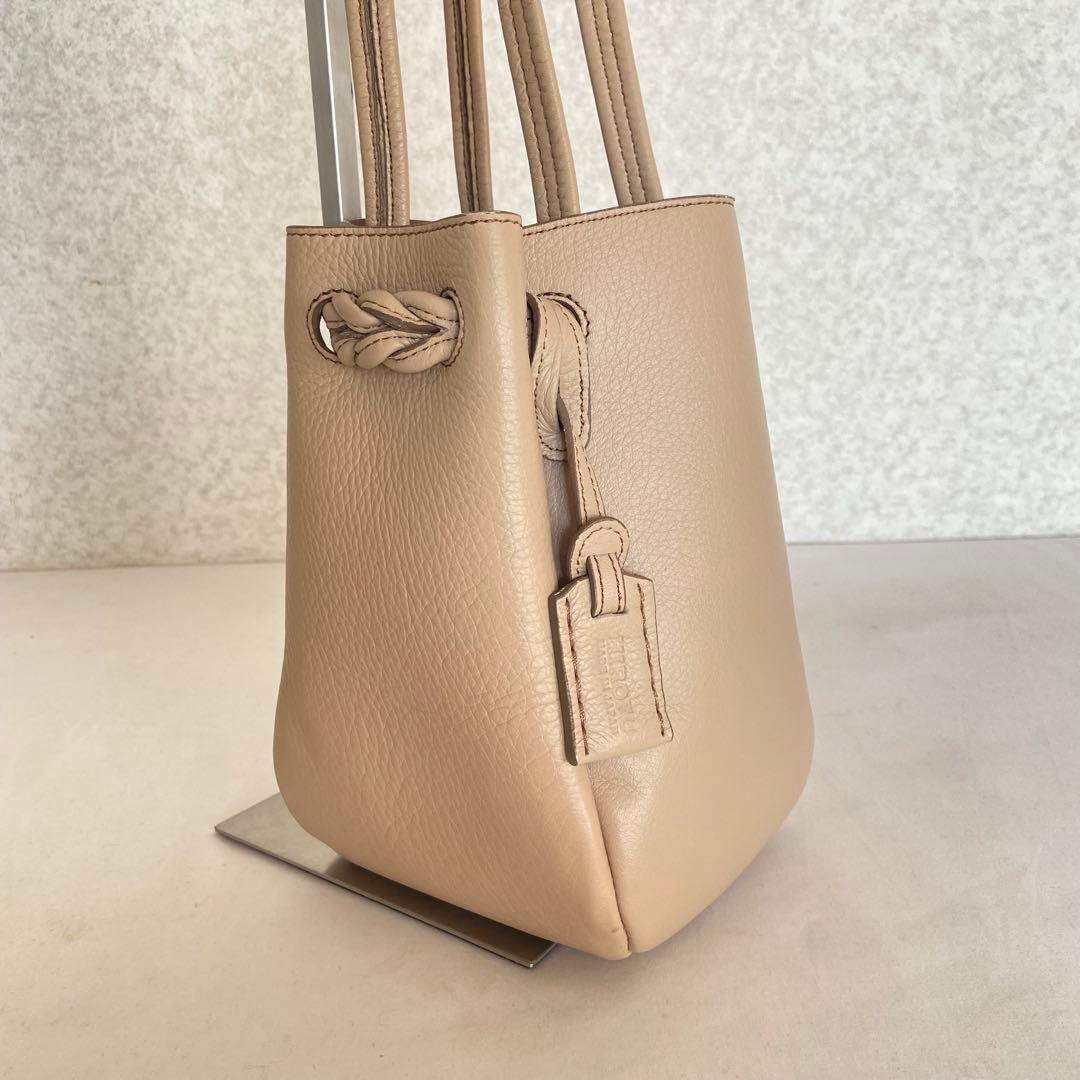 完売カラー✨HIROFU ヒロフ ロシェ レザーショルダーバッグ S ティー