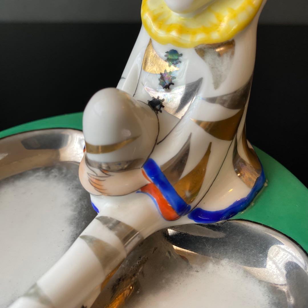 オールドノリタケ　ピエロ　アッシュトレイ　ピントレイ　アールデコ　ラスター彩