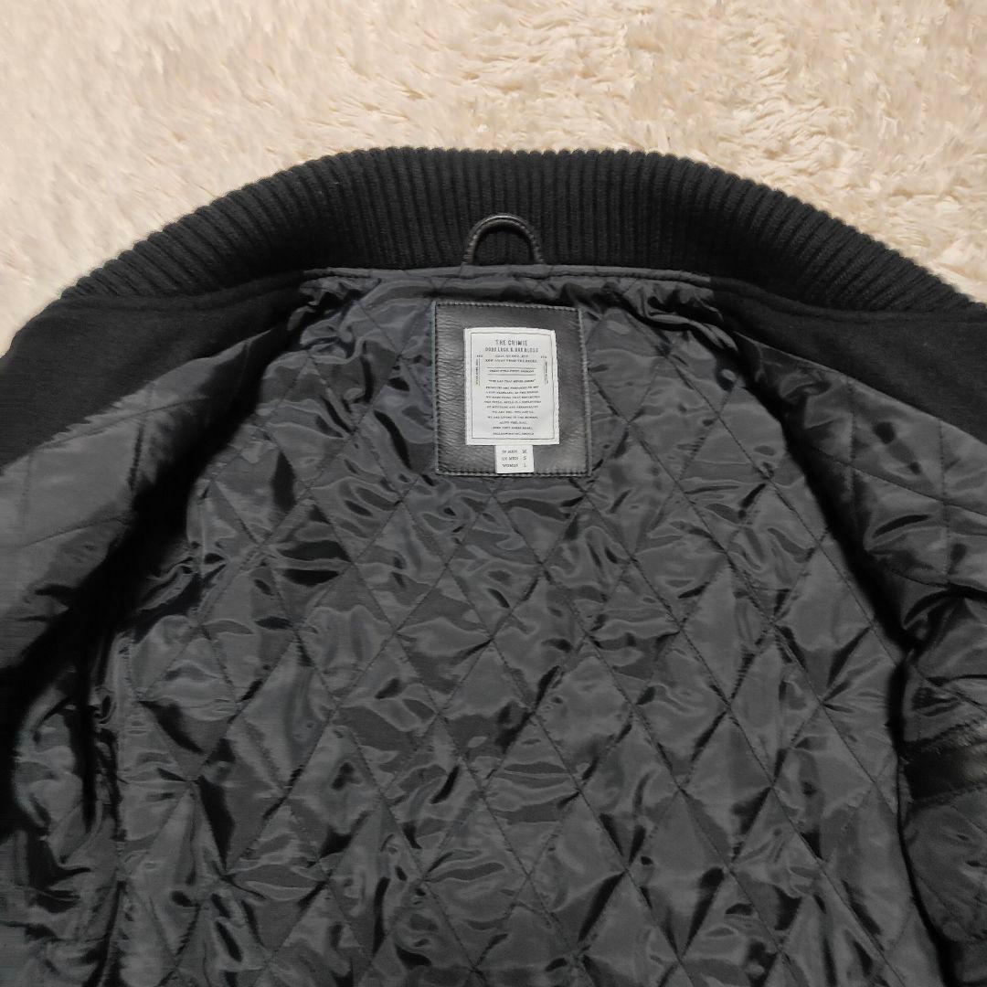 美品✨CRIMIE 袖レザー 牛革 ウール スタジアムジャケット M