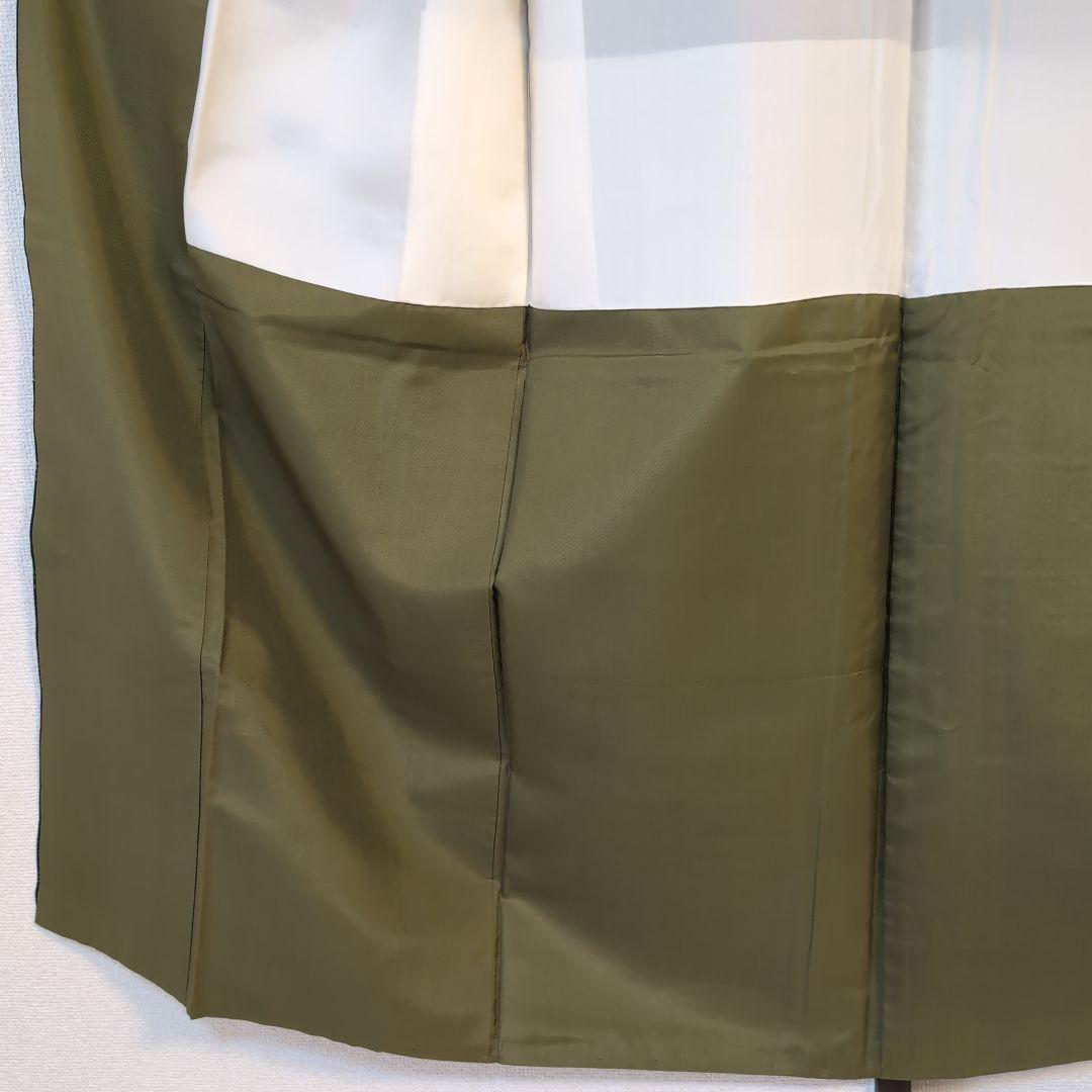 【三花】正絹　十日町紬　紺　薔薇　バラ　着物　リユース