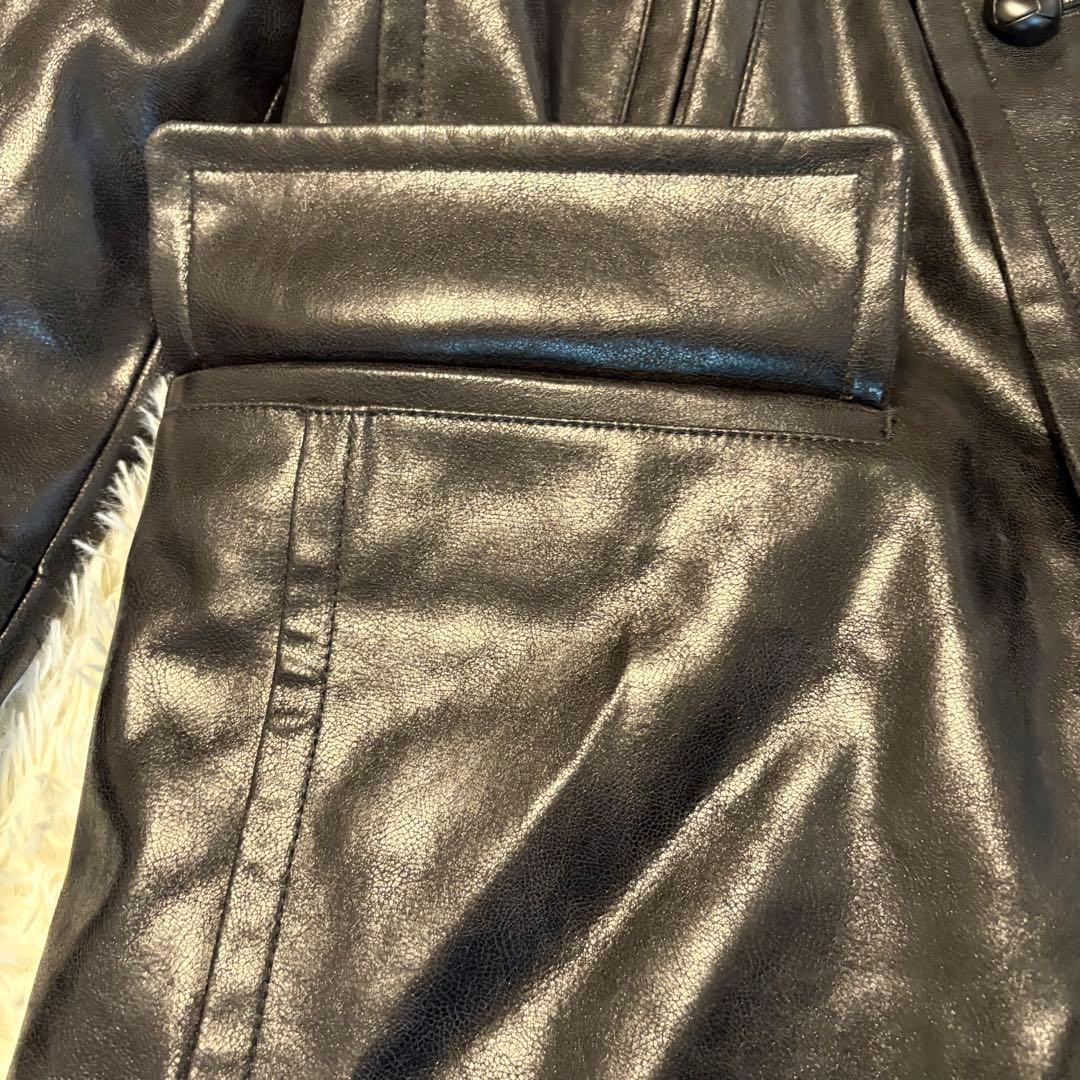 GU and beautiful people フェイク　レザー　コート　XXL