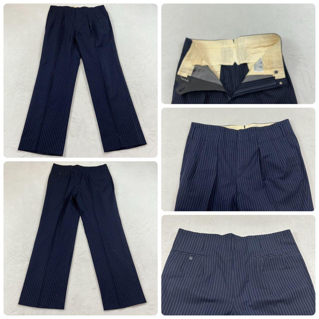 K451 M ジバンシー 3ピース ストライプ柄 スーツ上下 ネイビー メンズ