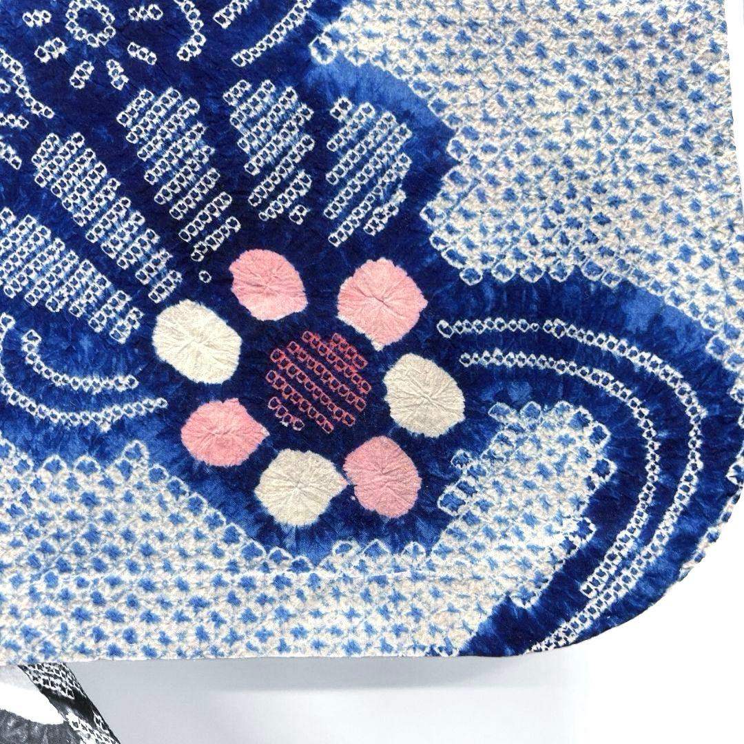 藍染　流線　菊花　饅頭菊　浴衣　有松鳴海絞り　着物　041a p