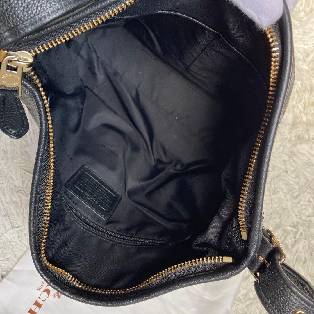 極美品 COACH コーチ ファイルバッグ ブラック 黒