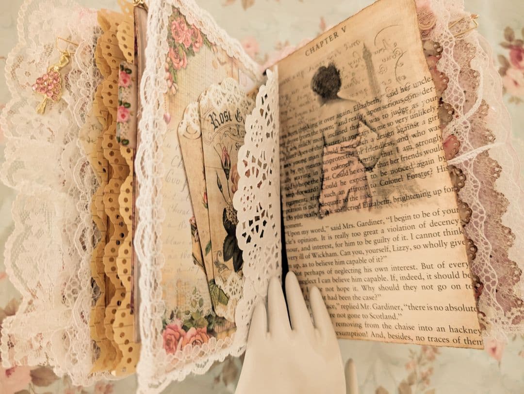 薔薇とレースのロマンチックスィートジャンクジャーナル*Brilliant*