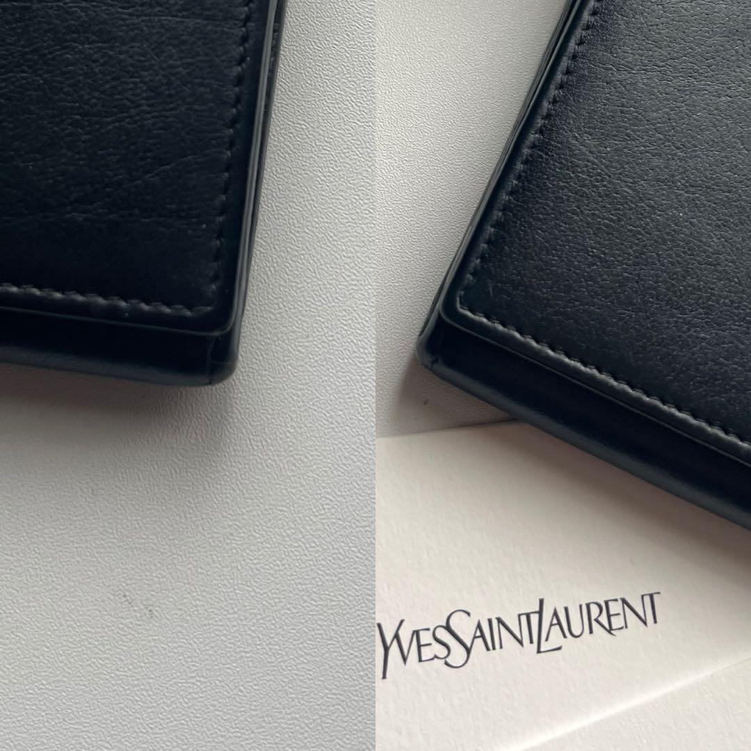 61 極上美品 SAINTLAURENT イヴサンローラン 2つ折り 長財布