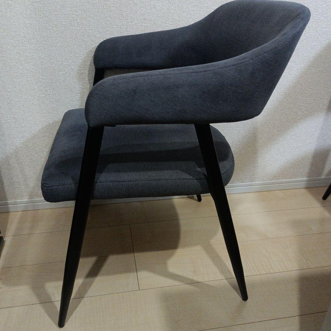 ニトリ　肘付きダイニングチェア(イジー2 GY)　2脚セット