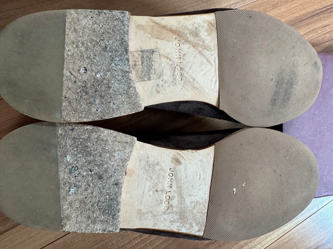 ジョンロブ　ブラウン スエード レザー ローファー　ローファー　7.5