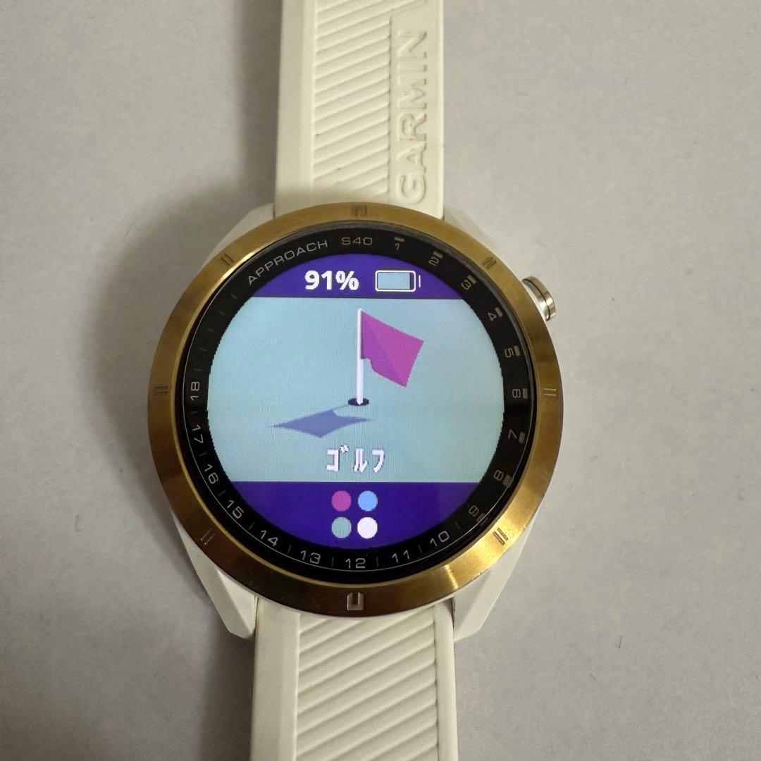 GARMIN APPROACH S40 GPSゴルフウォッチ　ホワイト　稼動品