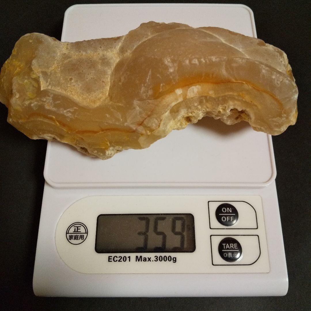 オレンジの縞瑪瑙 茨城県玉川産 carnelian 匿名配送送料込み 石ころ