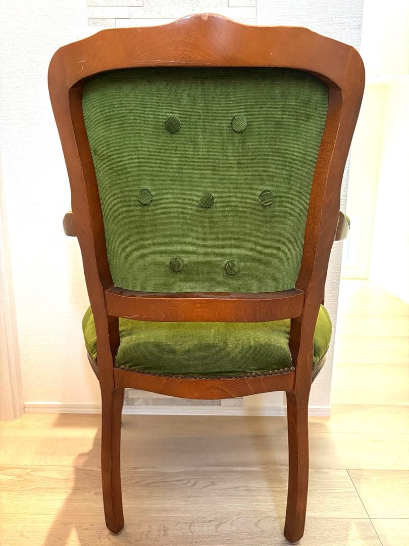 イギリスアンティーク風 猫脚 肘掛け チェア コーデュロイ