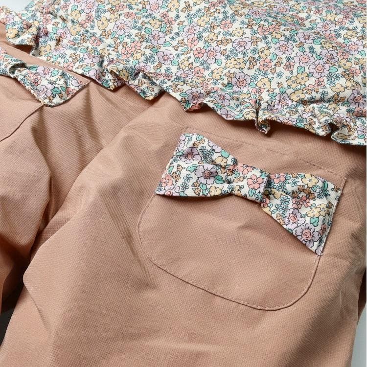 ななまる　新品110小花柄切替スノーコンビ・スノーウェア