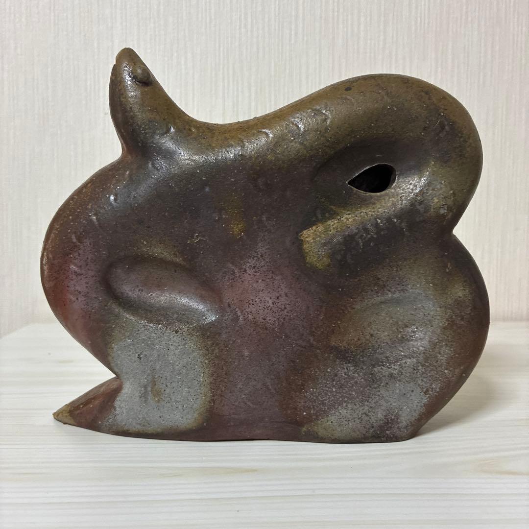 備前焼　浦上善次　干支　へび　蛇　巳　置物