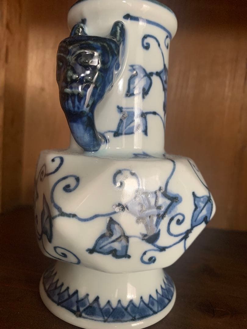 未使用　瀬戸焼　椿窯　花瓶　作品名「故宮の春」