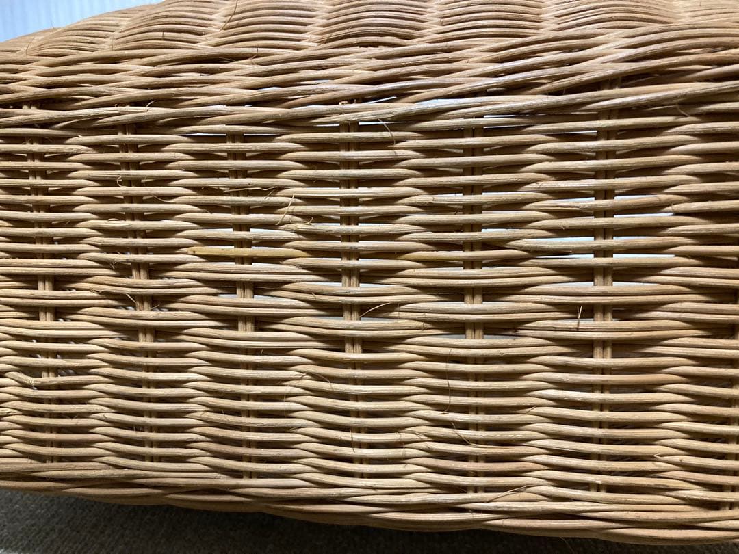 大きいラタンパニエ 籐編みバスケット ブロカントショップアンティーク家具店購入