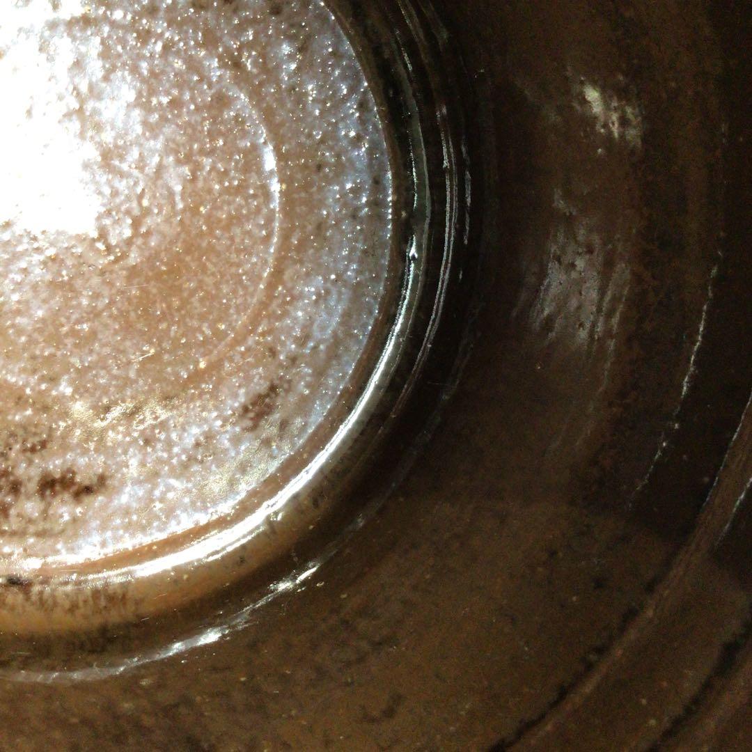 Ｐ４１７　水指　『膳所焼』『淡海ぜぜ　陽炎園造』『捻貫水指』　共箱　茶道具