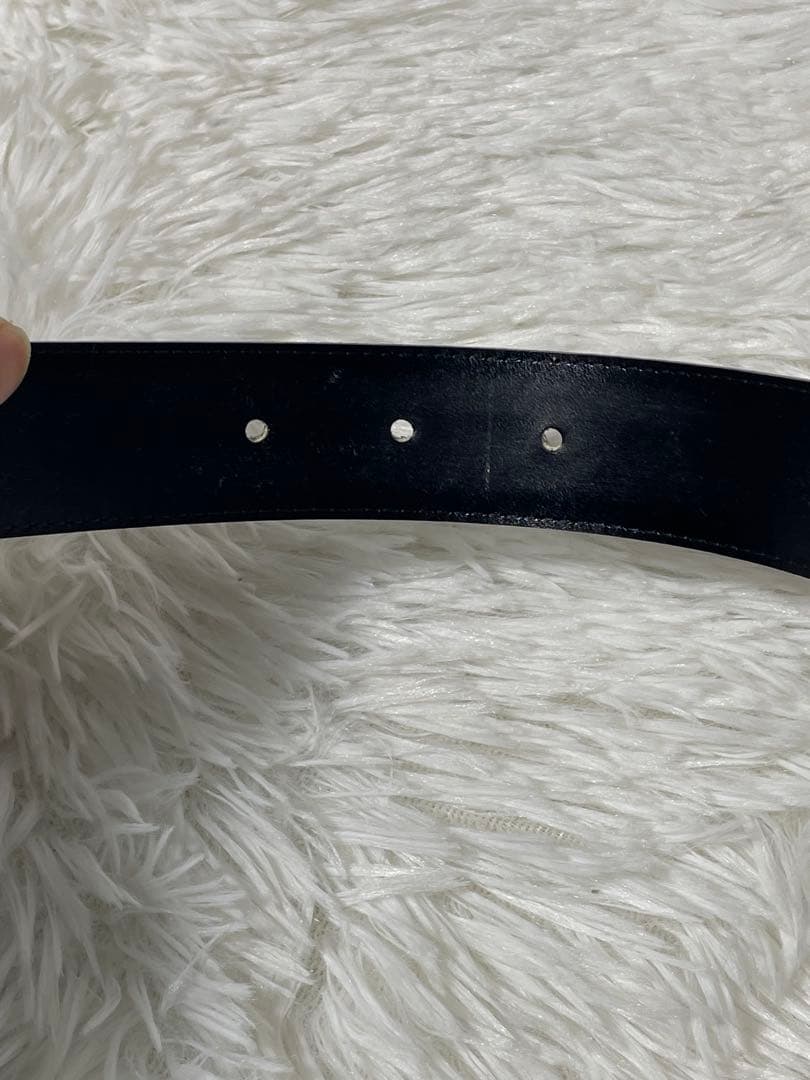 イヴサンローラン YSL レザーベルト 本革　箱付き　ロゴバックル ブラック