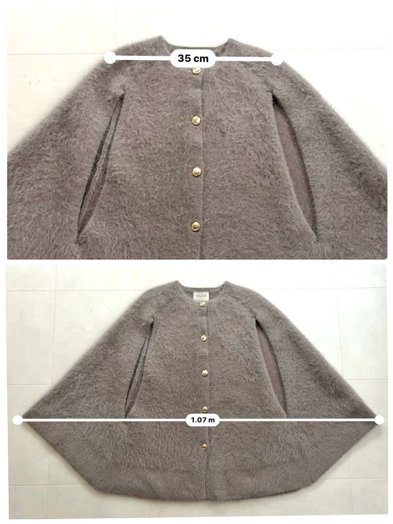 【タグ付未使用】UNITED ARROWS フォックスカシミヤケープ 24AW