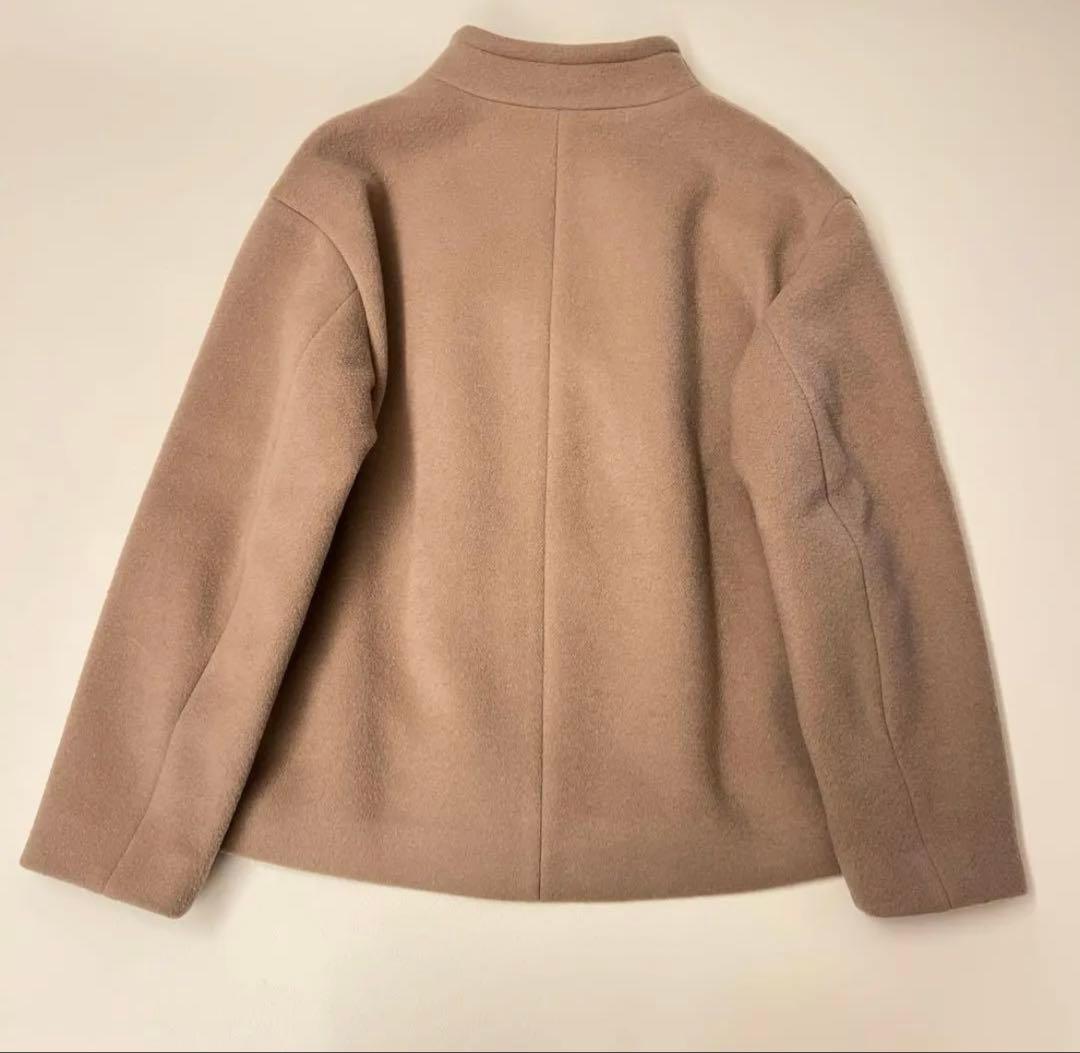 スタンドカラーショートコートsuper140 ウール　IENA　コート ベージュ