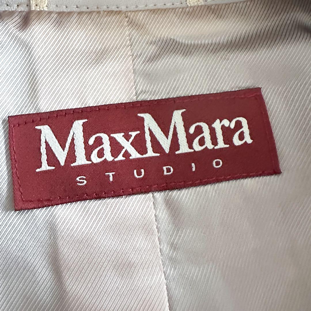 MaxMara studio マックスマーラ /ツイード ノーカラー ジャケット