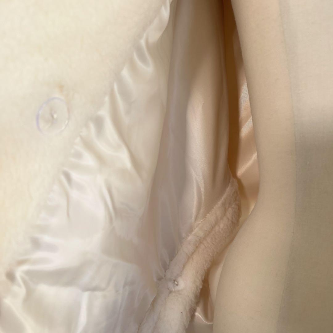 新品未使用 ベアテーラードポンチョアルパカ素材 ホワイト　テディケープ