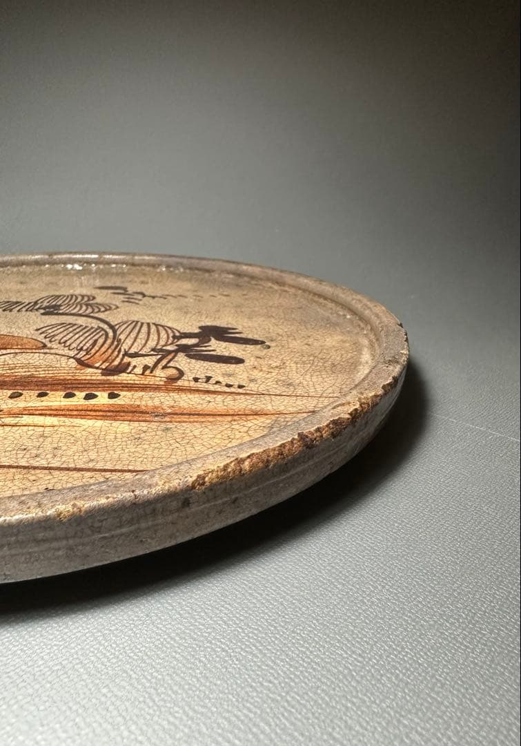 瀬戸　行燈皿　油皿　絵瀬戸　検索:灯火器　江戸時代後期