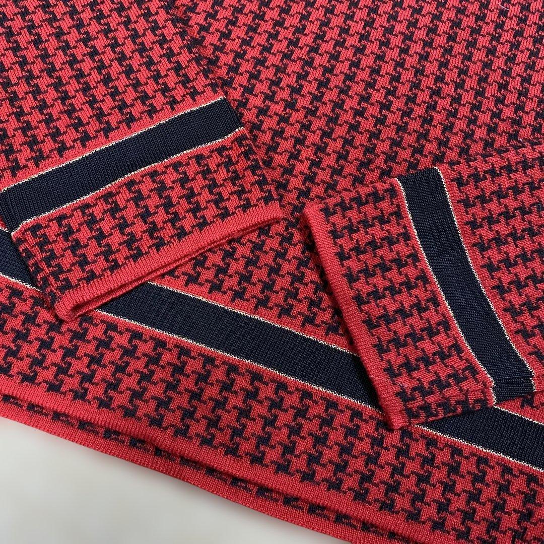 クリスチャン ディオール ハウンドトゥース ポロニット ロゴ金ボタン