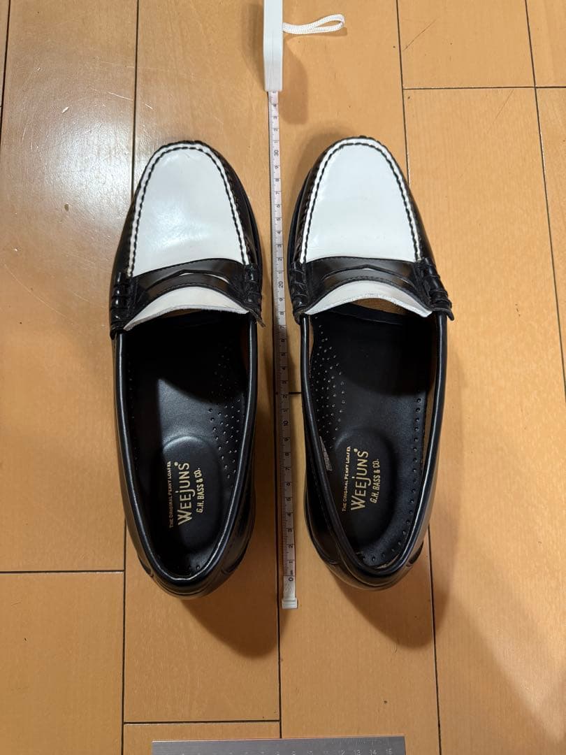 ghbass WEEJUNS ローファー白/黒 レザー 26.5cm　箱無し